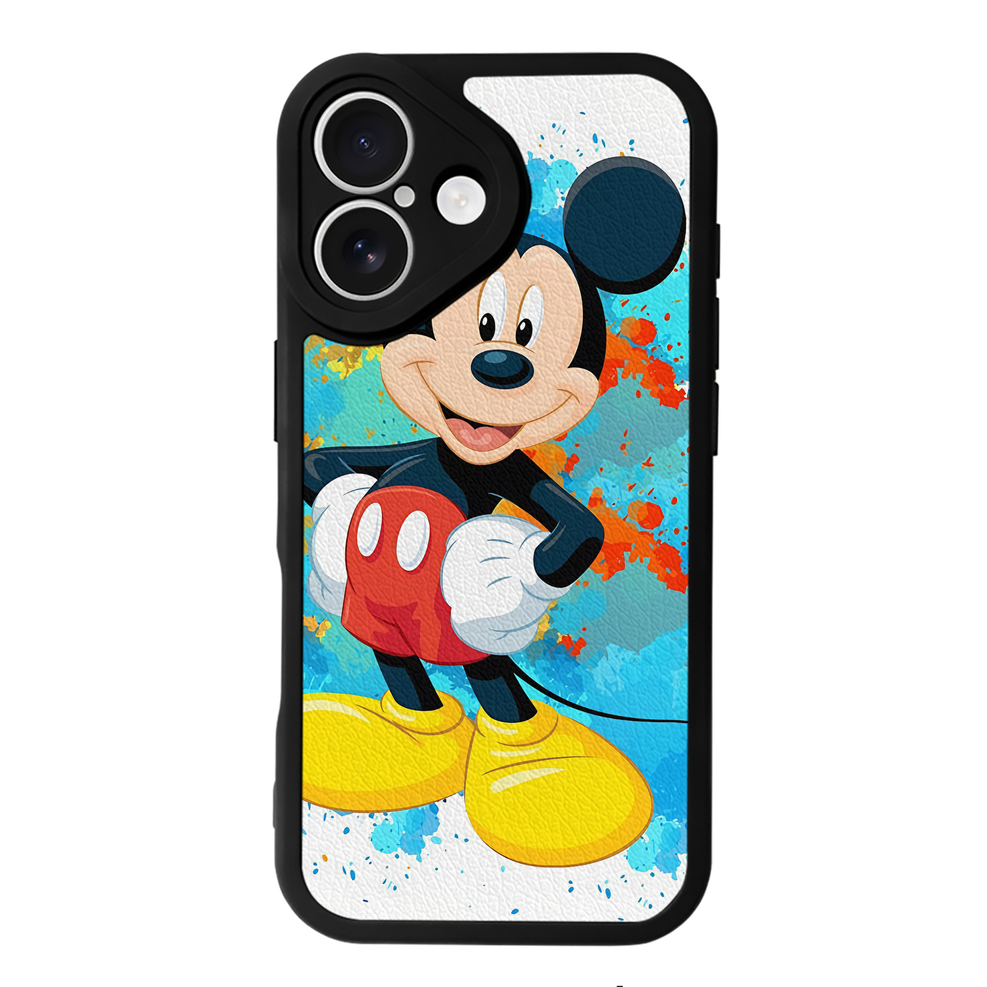 （画像用） ミッキーマウス Mickey Mouse 【iPhone 16シリーズ対応】シリコンスマホケース（レザー調） 材質：シリコン